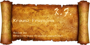 Krausz Fruzsina névjegykártya