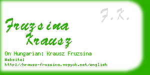 fruzsina krausz business card